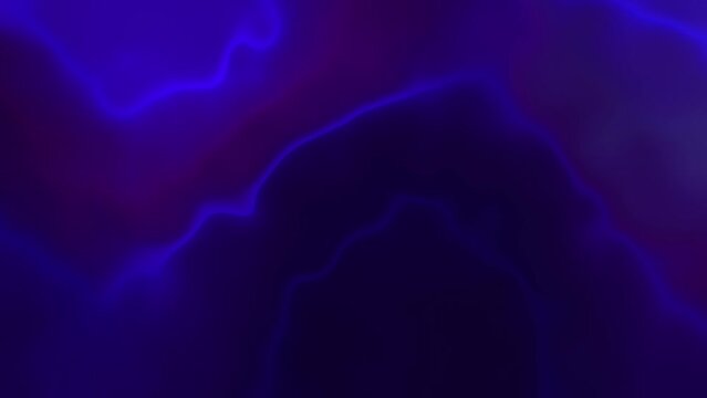 Transforming dark purple blue liquid hypnotic trippy background with leak and pink light transition. Wave deformation animated abstract curved shapes swirl animation in tie dye night design
