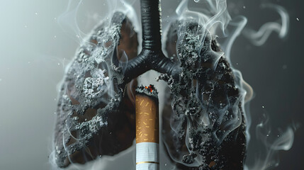 Cigarette_and_black_dirty_lungs - obrazy, fototapety, plakaty