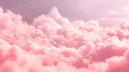 A pink sky with fluffy clouds