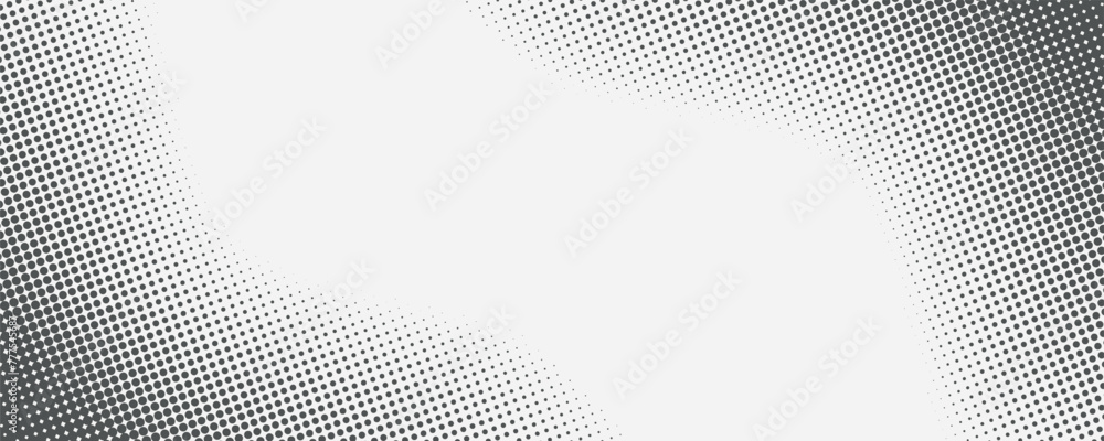 Poster Dotted halftone waves. Abstract liquid shapes, wave effect dotted gradient texture waves isolated vector symbols set. Halftone graphic dots waves. Wave dotted halftone, creative shape abstract