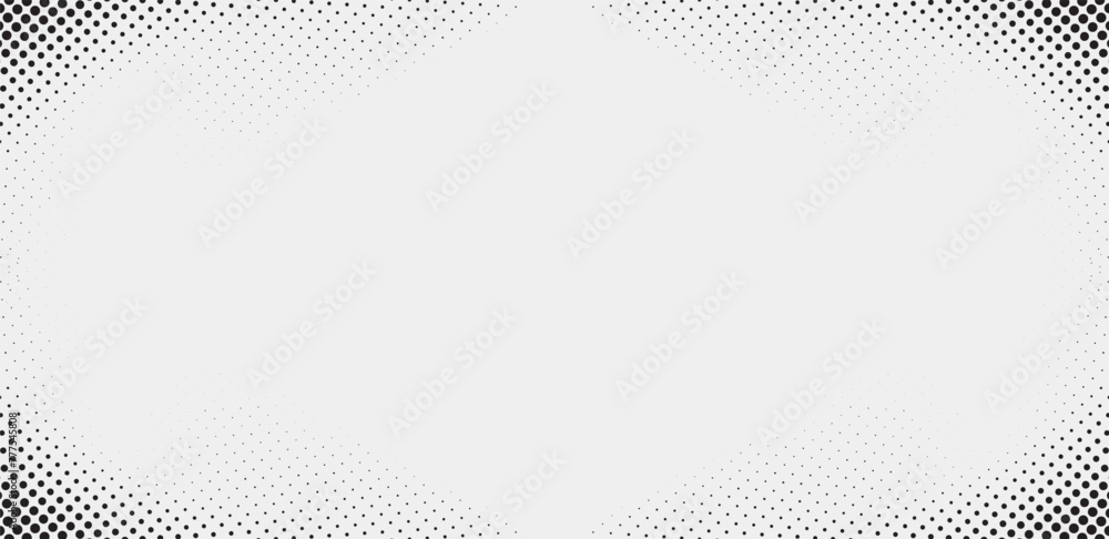 Poster Dotted halftone waves. Abstract liquid shapes, wave effect dotted gradient texture waves isolated vector symbols set. Halftone graphic dots waves. Wave dotted halftone, creative shape abstract