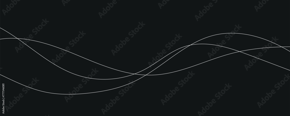 Aufkleber Curve wave seamless pattern. Squiggle elements banner. Pattern with scribble, wiggle and undulate. Vector isolated illustration