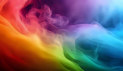 Abstract rainbow smoke background texture. AI generated.