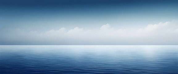Blue sky meets tranquil sea with fluffy clouds drifting above, background, banner - obrazy, fototapety, plakaty
