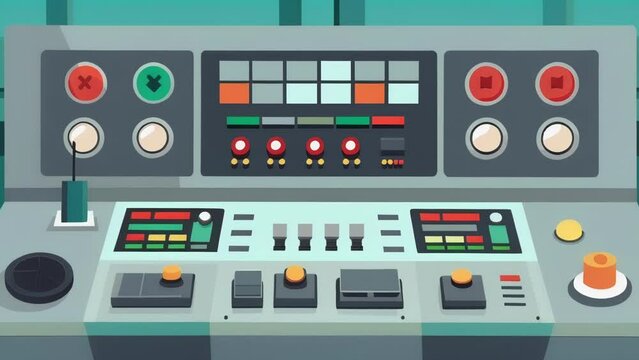 A photograph of a sleek hightech control panel with a series of ons and levers used to manually override the predictive maintenance system in