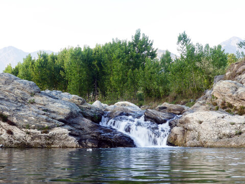 beautiful waterfall in the river in KPK Dir Pakistan