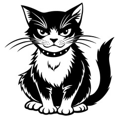 angry cat sitting vector 