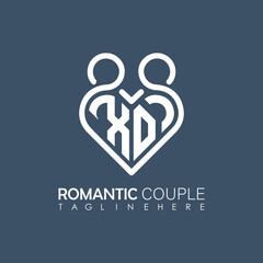Couple love Heart symbol ALL letter logo icon design template. May be used in medical, dating, Valentines Day and wedding design.