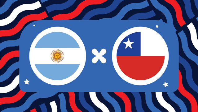 Dhaka, Bangladesh. 05 April. Copa America 2024. Argentina vs chile. Vector illustration.