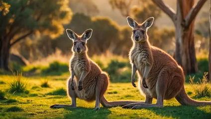 Fotobehang Cute kangaroo in Australia meadow © tanya78