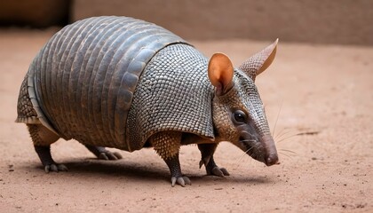 An-Armadillo-With-Its-Ears-Perked-Forward-Listeni-