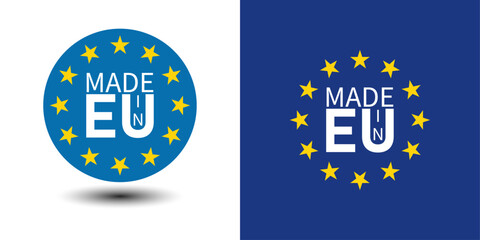 Made in Europe symbol icon, EU quality certified icon vector.