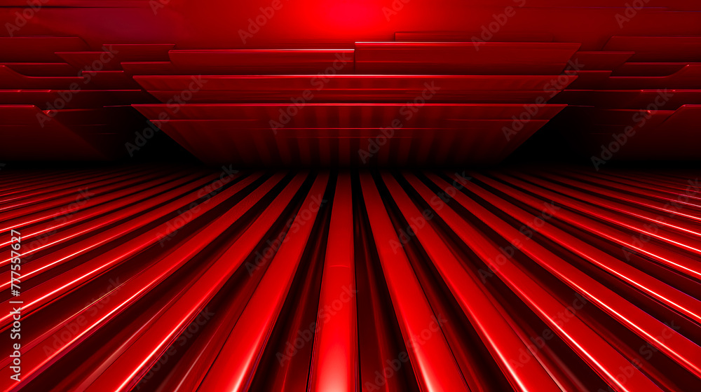 Poster a red fabric with a wave pattern