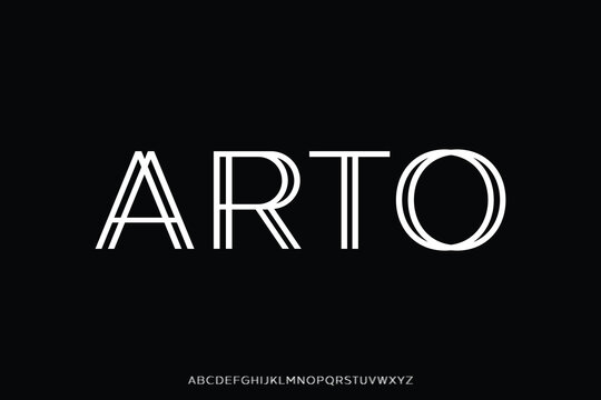 Creative minimalist art deco alphabet display font vector. Modern linear typeface