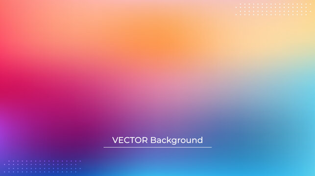 Smooth and blurry colorful gradient mesh background. Modern bright rainbow colors. Easy editable soft colored vector banner template. Premium quality