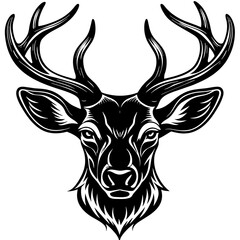 Fototapeta premium deer--head-silhouette-vector-on-white-background 