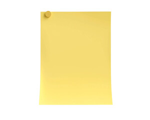 Paper sticky note isolated on transparent background