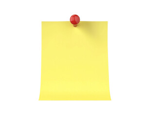 Paper sticky note isolated on transparent background