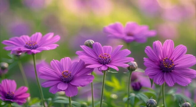 beautiful purple cosmos flower footage