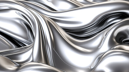 A silver fabric with a wave pattern