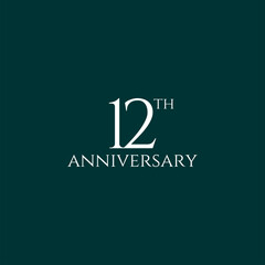 Obraz premium 12th logo design, 12th anniversary logo design, vector, symbol, icon