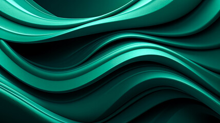 A green wave with a black background