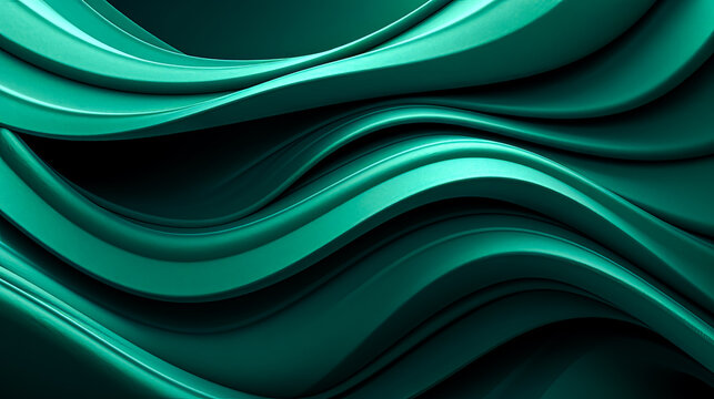 A green wave with a black background