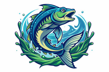 create-a-t-shirt-design-in-the-style-of-a-fish vector 