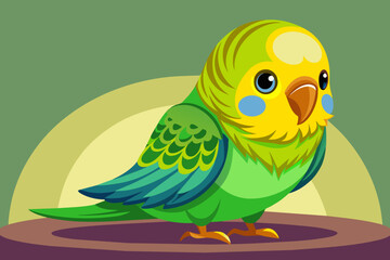 budgie-green-on-the-table-vector-illustration 