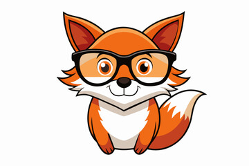 red fox cartoon vector illustration  