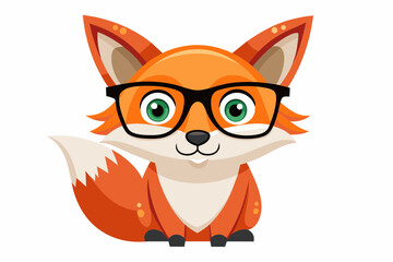 red fox cartoon vector illustration  