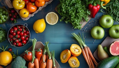  a table full of colorful fruits and vegetables 