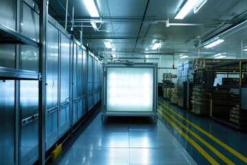 Naklejka premium Factory Environment: Immaculate Temperature Enclosure