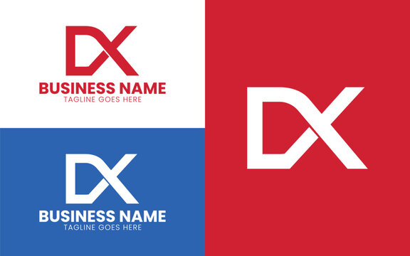 Minimalist letter DX logo Vector Art