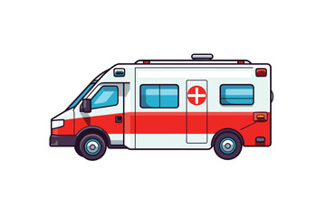 Ambulance emergency automobile car, vehicle paramedic van vector