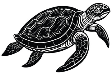 Fototapeta premium Archelon prehistoric animal black and white vector