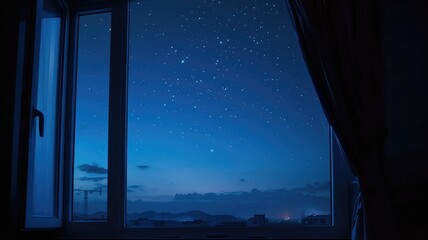 Night sky full of stars seen through open window © Artyom