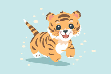 cute baby tiger vector