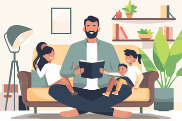 Contented businessman enjoys quality time with his family, illustrating the benefits of workplace flexibility and the importance of maintaining a healthy work-life balance