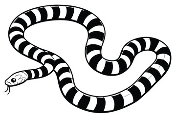 banded sea krait black and white vector
