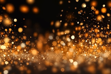 A blurry image of gold and orange sparks