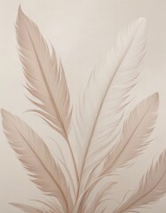 A delicate arrangement of soft feathers portrayed in a pastel color scheme, offering a sense of calm elegance suitable for tranquil themes or backgrounds.