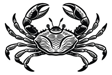 black and white crab vector
