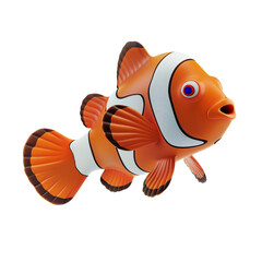 Clown Fish isolated on transparent background. 3D render. ai generative