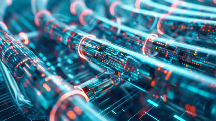 Internet technology. Data channel cable. Cyber network of information flows. High speed internet