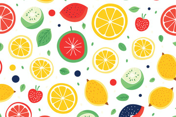 seamless fruits pattern background vector
