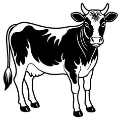 silhouette of a cow