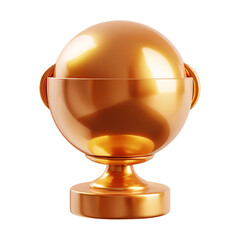 3d trophy icon. isolated on transparent background. ai generative