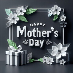 Happy Mother's Day card with flower and gift