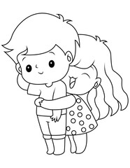 Obraz premium Cute couple coloring page 